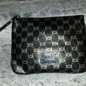 BeBe Large Wristlet Black and Gray